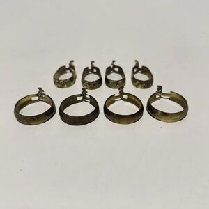(8) Two‎ Sets of 4 Vintage Oval and Circular Gold Toned Curtain Clips